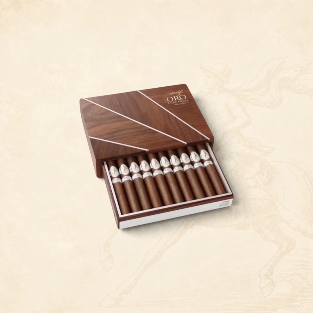 Arcadia Cigars Davidoff Oro Blanco Special Release 111 luxury cigars in a premium wooden sliding presentation case