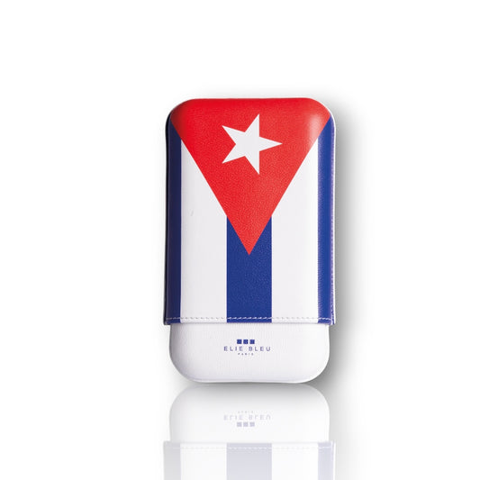 Elle Blue Cuban Flag Cigar Case – 3 Cigars Caliber 27
