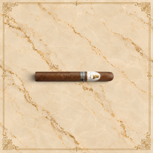 Arcadia Cigars Davidoff Winston Churchill Toro Limited Edition 2021 cigar with a dark brown wrapper on a beige background