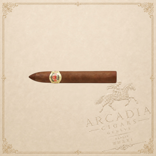 Arcadia Cigars Diplomaticos No.2 torpedo cigar, medium-to-full bodied with cedar and coffee notes.