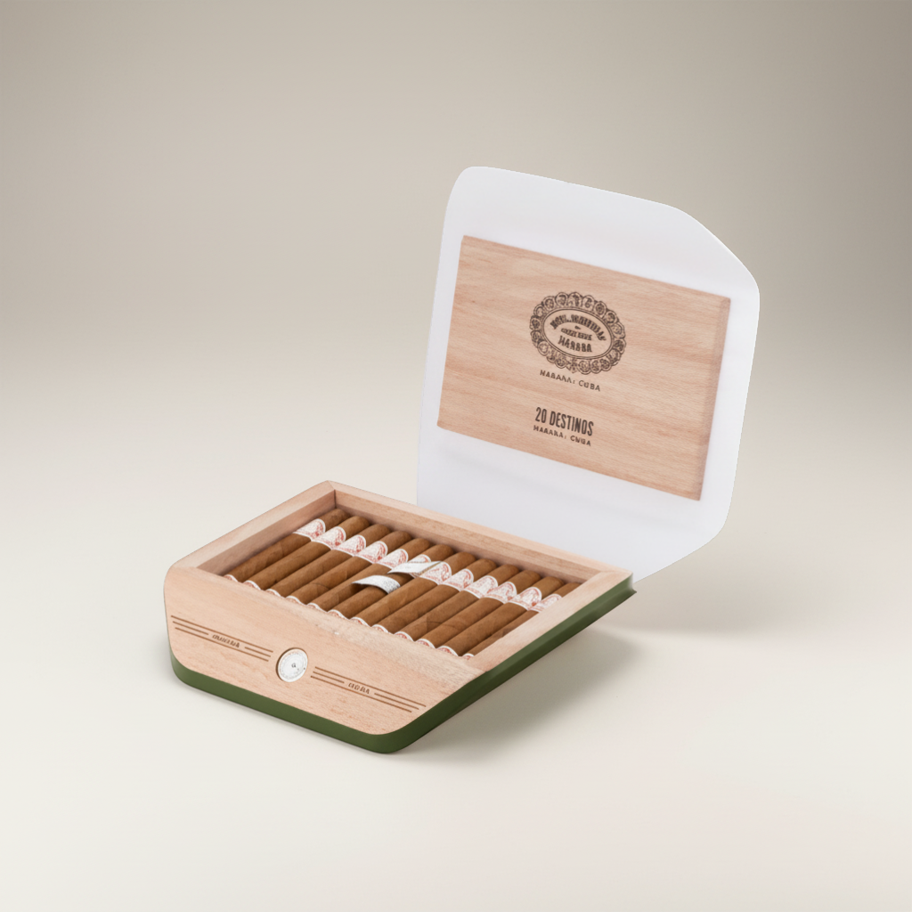 Arcadia Cigars Hoyo De Monterrey Destinos 2023 travel retail exclusive cigar box with 20 cigars.