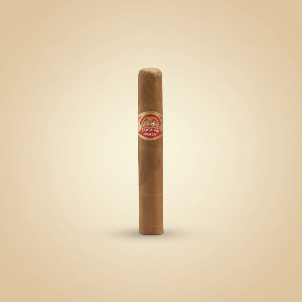 Arcadia Cigars Partagas Shorts, a compact Cuban cigar with a reddish-brown wrapper and a bold, full-bodied flavor profile.