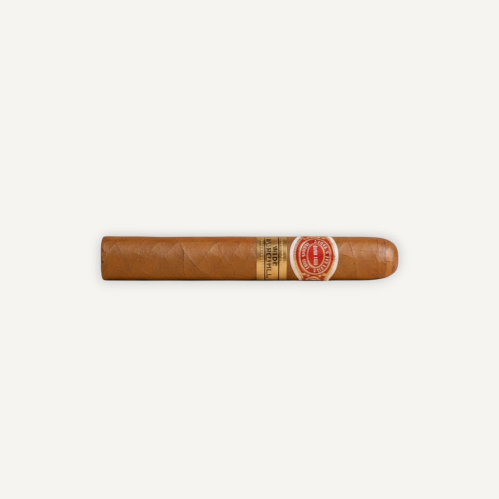 Arcadia Cigars Romeo y Julieta Wide Churchill cigar, medium-bodied with cedar, cream, and coffee notes.