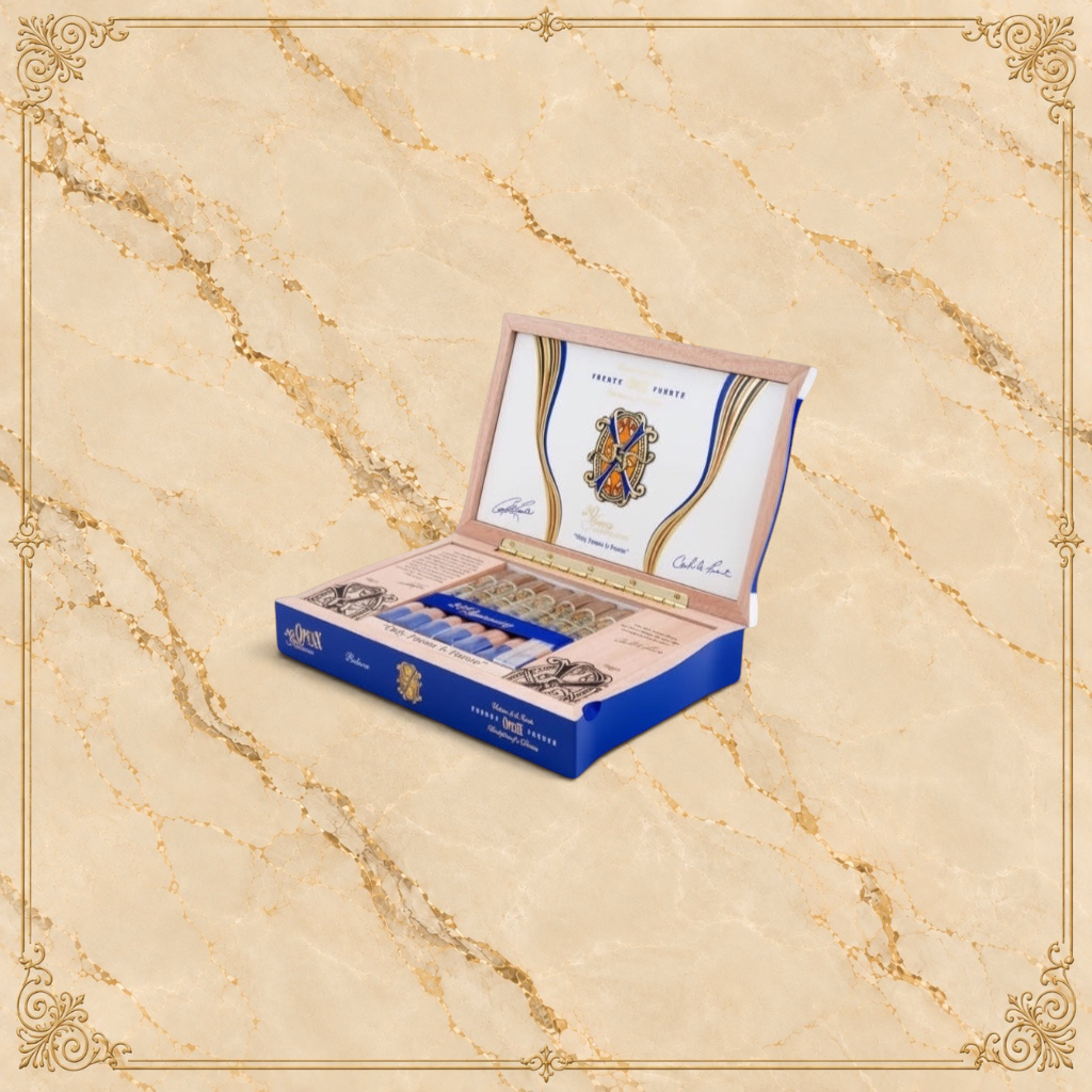 Arcadia Cigars Arturo Fuente Opus X 20 Years Believe cigar box. Full-bodied, handcrafted Dominican cigars.