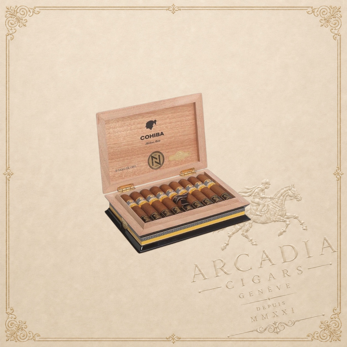 Arcadia Cigars Cohiba Siglo De Oro Year of the Rabbit limited edition cigars in a luxury lacquered wooden box