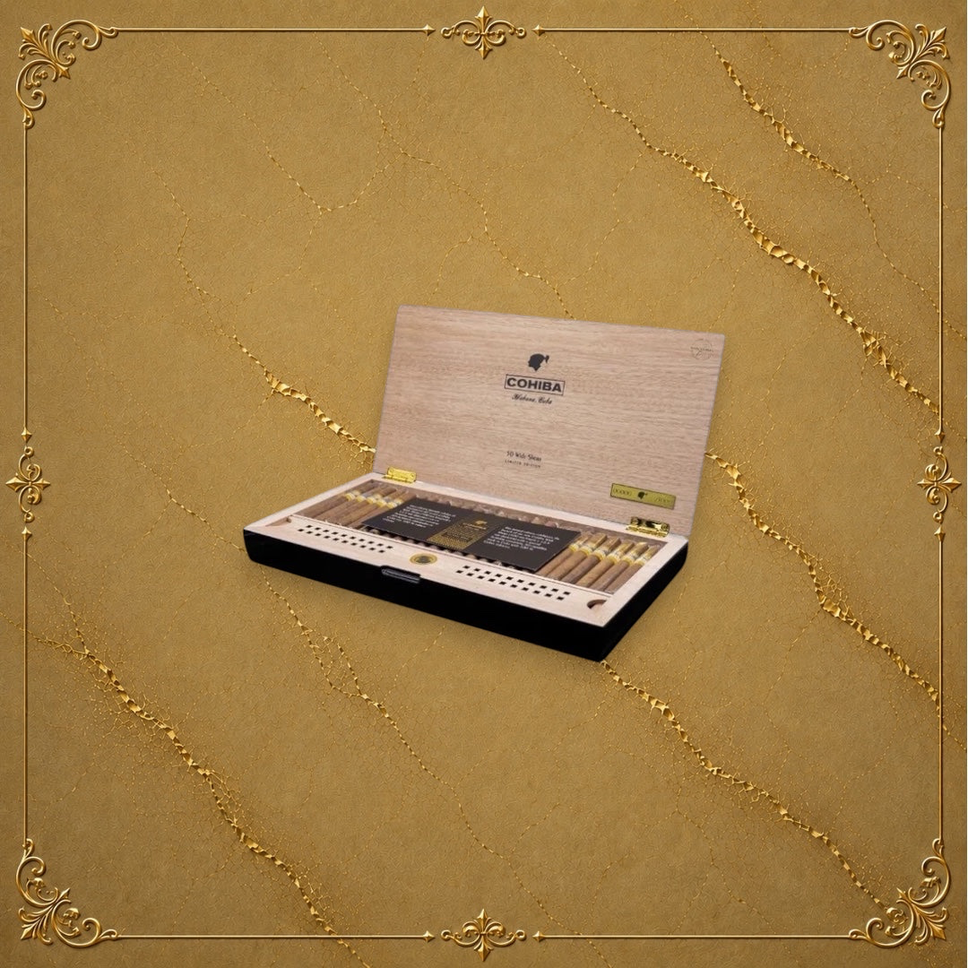 Arcadia Cigars Cohiba Wide Short Humidor Limited Edition 2025 featuring a wooden box with premium Cuban cigarillos.