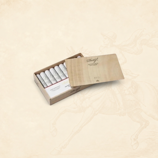 Arcadia Cigars Davidoff Aniversario No. 3 Toro cigars in a wooden box with individual white tubes