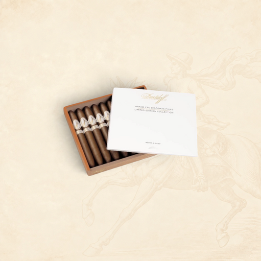 Arcadia Cigars Davidoff Limited Edition Grand Cru Diademas 2024 cigars in a wooden box with a branded presentation lid.