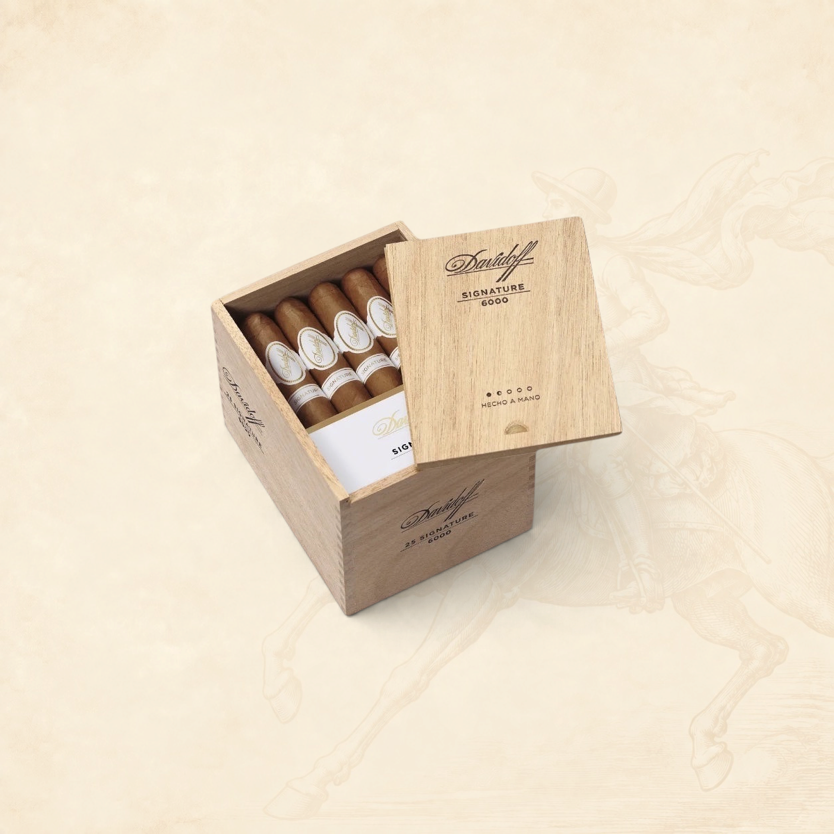 Arcadia Cigars Davidoff Signature 6000 robusto cigars in a wooden box with Ecuadorian Connecticut wrapper