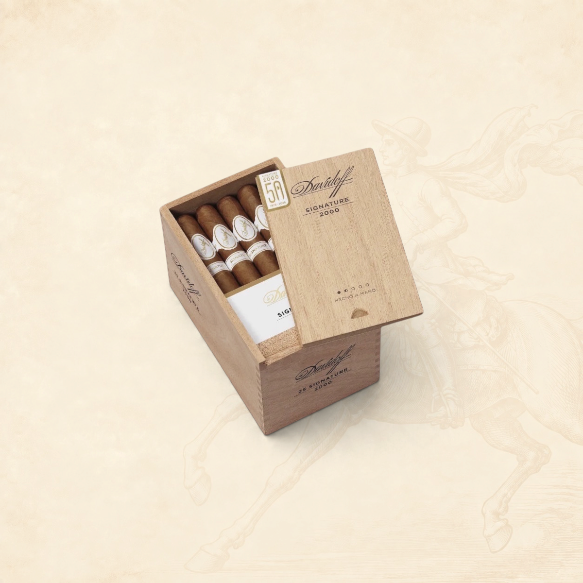 Arcadia Cigars Davidoff Signature 2000 petit corona cigars in a wooden box with white and gold branding