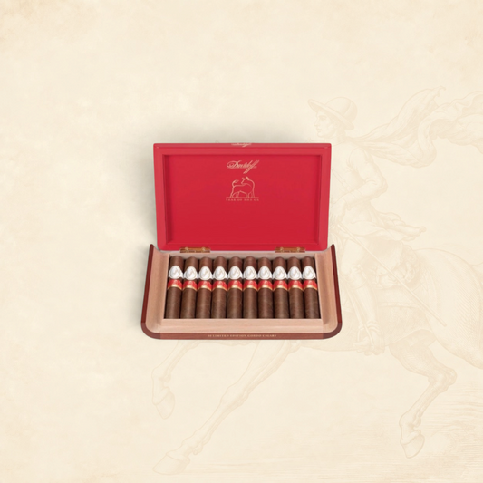 Arcadia Cigars Davidoff Year of the Ox limited edition gordo cigars in a red presentation box with gold branding.