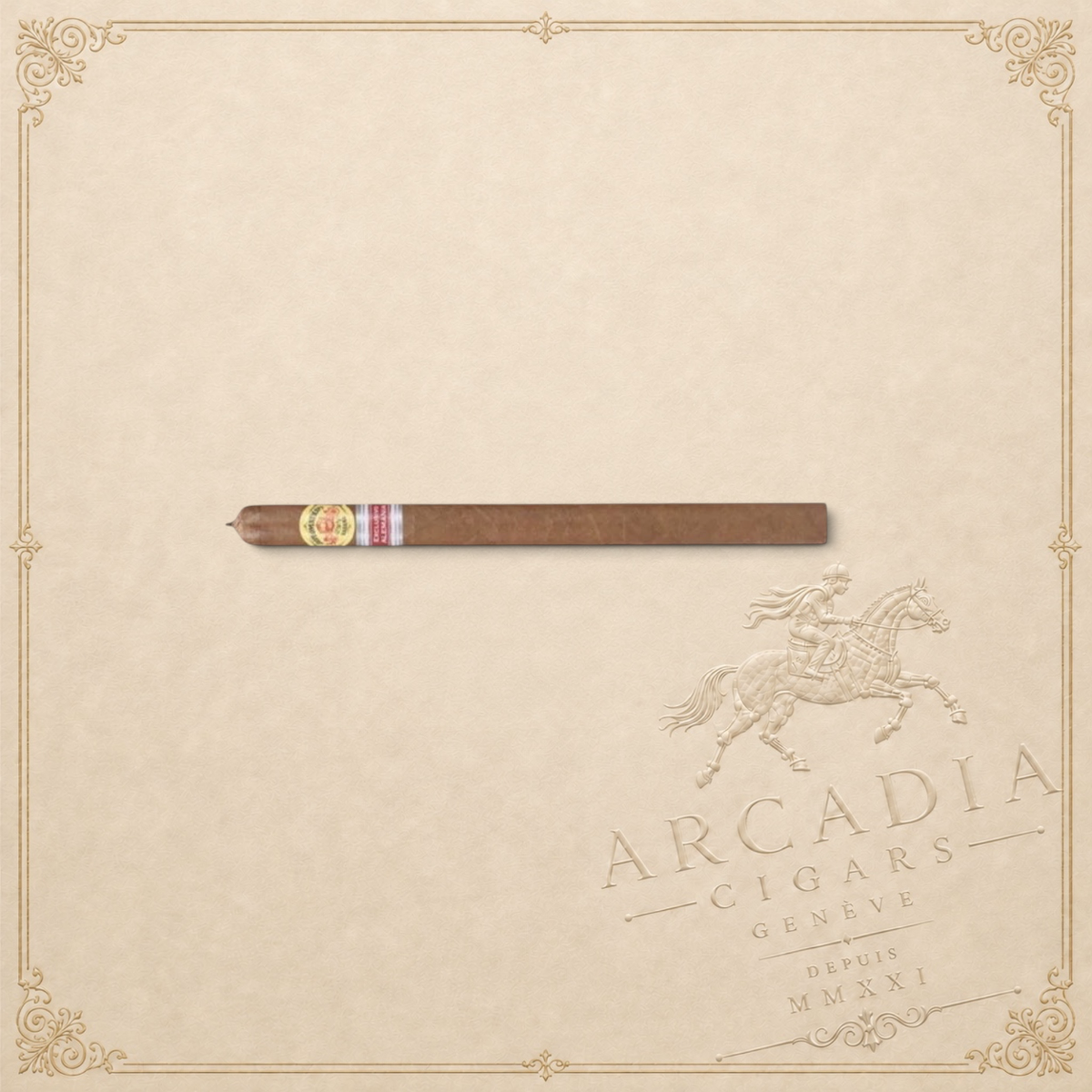 Arcadia Cigars Diplomáticos Grandes Edición Regional Alemania 2021 Cuban cigar in a Prominentes double corona format.