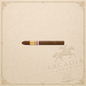 Arcadia Cigars El Rey Del Mundo Kon Tiki 1973 cigar with a detailed band on a textured cream background