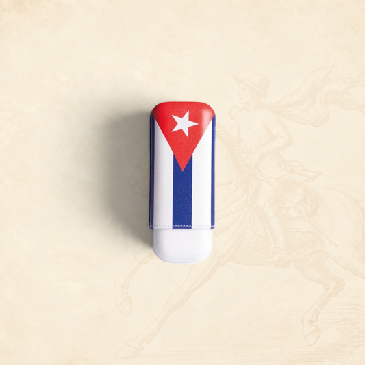 Elle Blue Cuban Flag Cigar Case – 2 Cigars Caliber 27