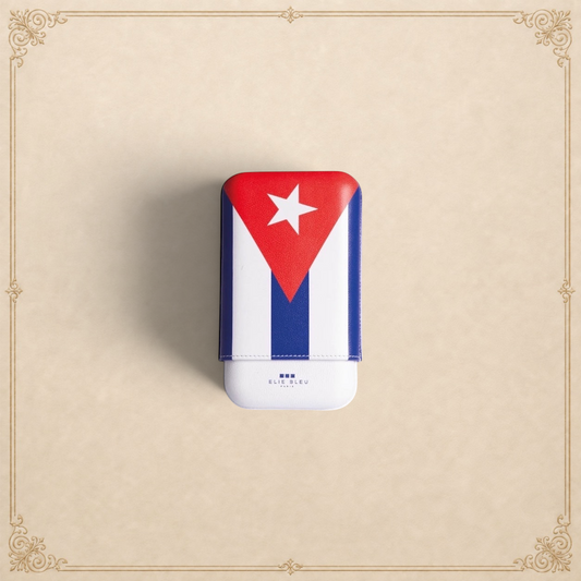 Elle Blue Cuban Flag Cigar Case – 3 Cigars Caliber 27