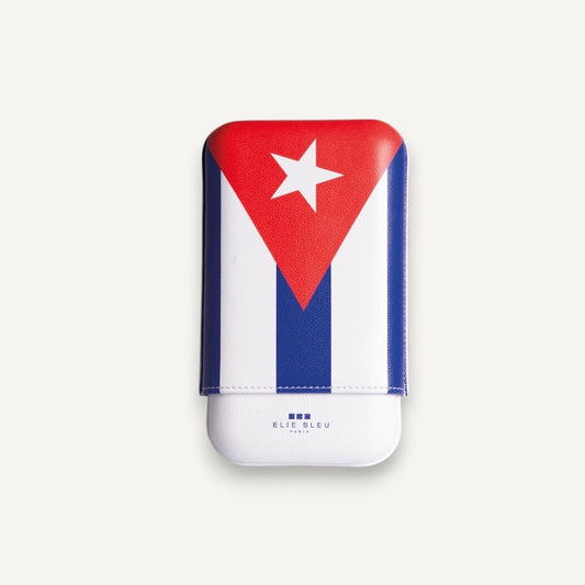 Elle Blue Cuban Flag Cigar Case – 3 Cigars Caliber 27