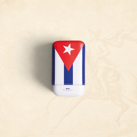 Elle Blue Cuban Flag Cigar Case – 3 Cigars Caliber 27