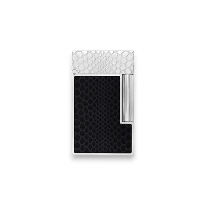Guilloche Under Lacquer Lighter Snake Skin Black