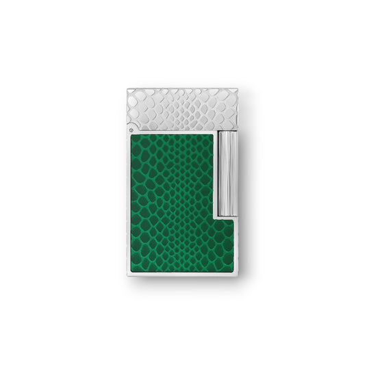 Guilloche Under Lacquer Lighter Snake Skin Green