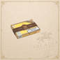 Arcadia Cigars Montecristo 520 Edición Limitada 2012 cigar box with yellow and brown branding on a beige background.