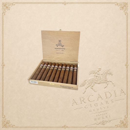 Arcadia Cigars box of Montecristo Grand Edmundo Edición Limitada 2010 cigars with dark brown wrappers