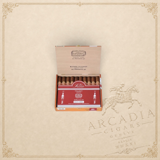 Arcadia Cigars Ramón Allones Phoenicio 40 cigar box, a 2019 Lebanon regional edition with numbered label.