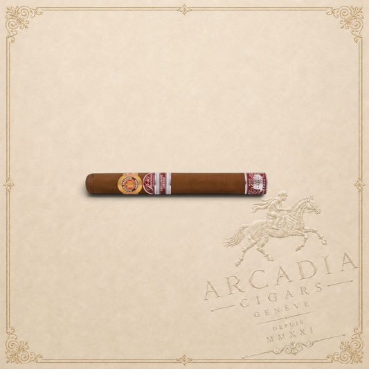 Arcadia Cigars Ramón Allones Phoenicio 40 2019 Lebanon cigar with 109 vitola and ornate regional edition bands.