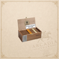 Arcadia Cigars Trinidad Fundadores box featuring premium Cuban lonsdale cigars with gold bands in a wooden case