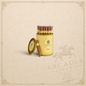 Arcadia Cigars Trinidad Short 40 cigarillos in a gold tin with one cigar placed in front on a beige background.