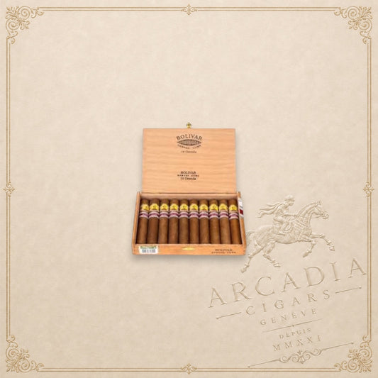 Arcadia Cigars box of Bolivar Orenda Edmundo cigars, a 2025 Balkan Regional Edition Cuban cigar collection.