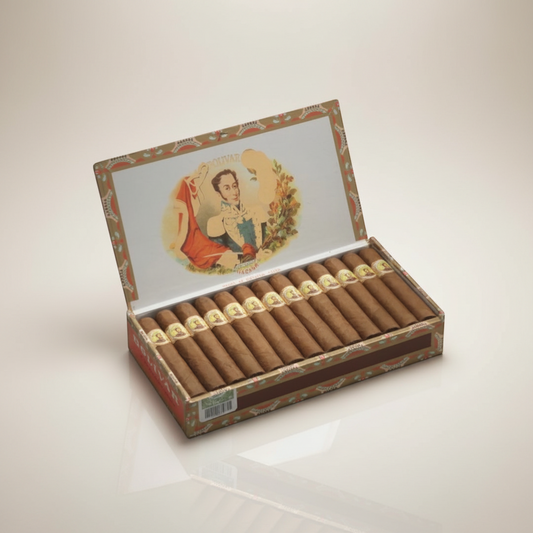 Arcadia Cigars: Box of Bolívar Royal Coronas robusto cigars, full-bodied Cuban classics with rich earthy and spicy notes.