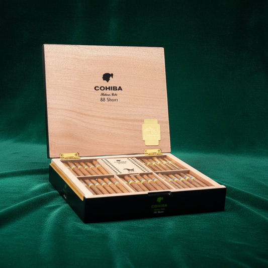 Arcadia Cigars Cohiba Short Year of the Horse Limited Edition 2026 cigarillos in a black and wood box.