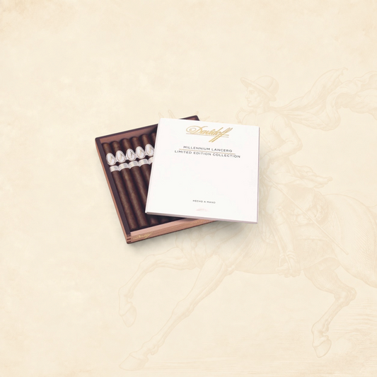 Arcadia Cigars Davidoff Millennium Lancero Limited Edition 2023 cigars in a white branded wooden presentation box