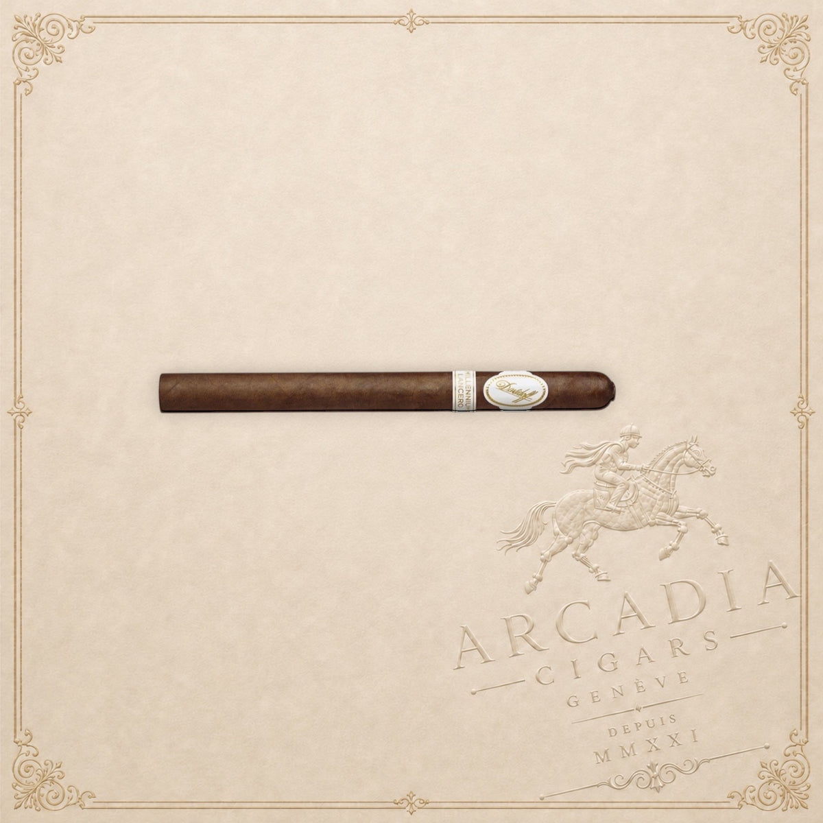 Arcadia Cigars Davidoff Millennium Lancero Limited Edition 2023 cigar with a slender format and Ecuadorian wrapper