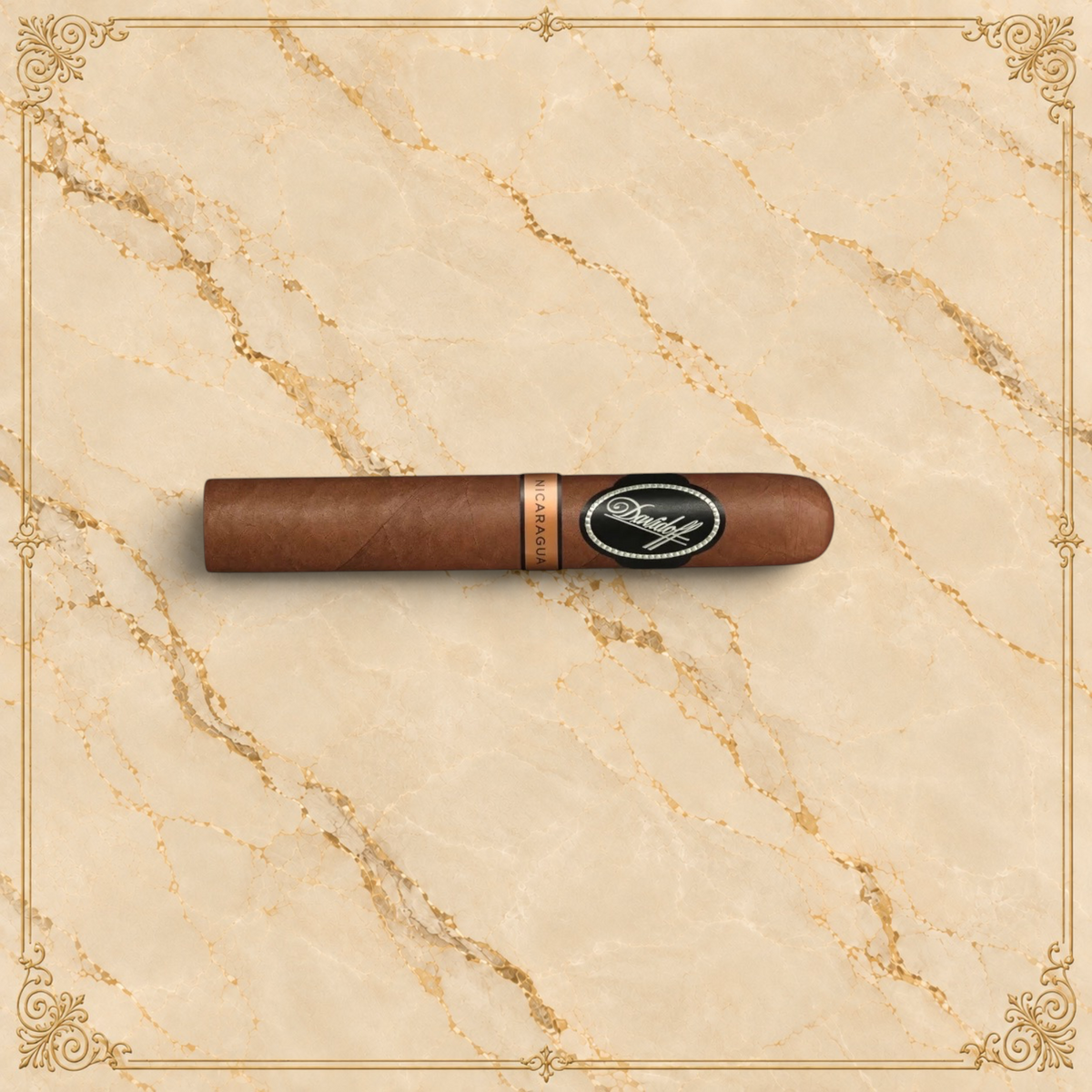 Arcadia Cigars Davidoff Nicaragua Toro Vintage 2023 cigar with a smooth brown wrapper and branded cigar band