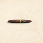 Arcadia Cigars Davidoff Puro Dominicano Corona Larga cigar with a dark brown wrapper on a textured cream background.