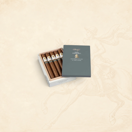 Arcadia Cigars Davidoff Winston Churchill Toro Limited Edition 2021 cigar box with ten premium cigars