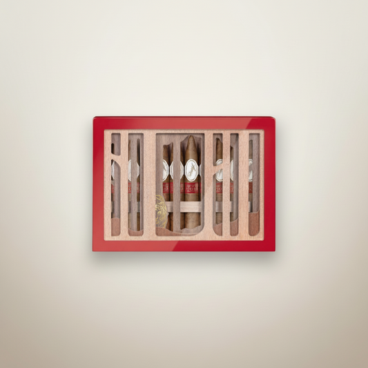 Arcadia Cigars Davidoff Year of the Tiger 2022 limited edition Toro cigars in a red & gold box. Ecuadorian wrapper with tiger stripes.