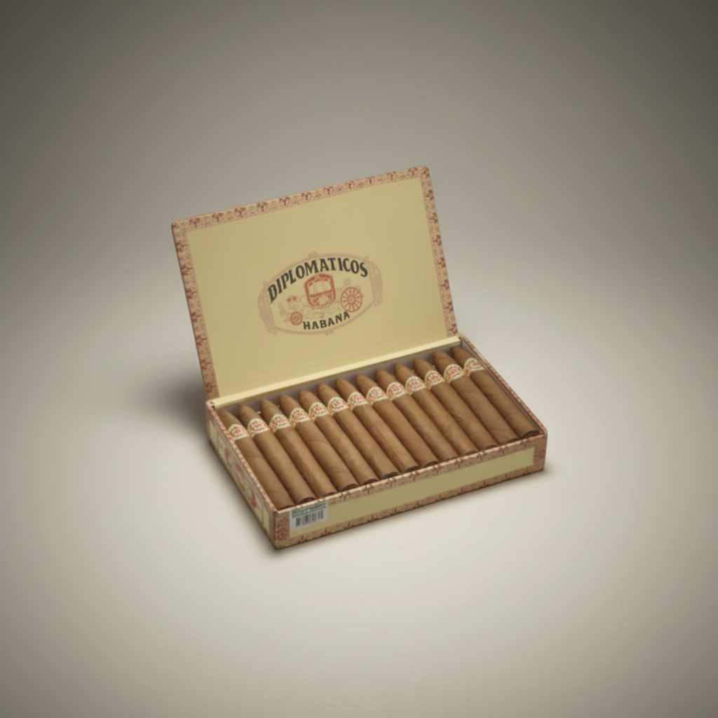 Arcadia Cigars Diplomaticos No.2 box of 25 Cuban piramides cigars, medium-to-full bodied with cedar and coffee notes.