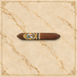 Arcadia Cigars God of Fire Serie Aniversario 60 cigar with ornate gold and black band on a textured cream background.
