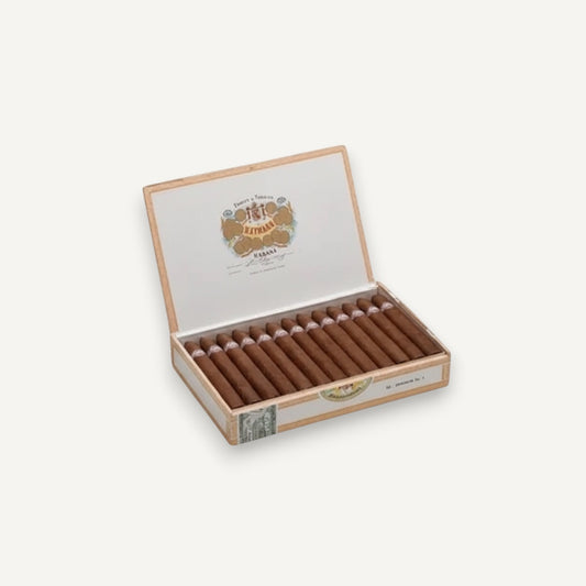 Arcadia Cigars H. Upmann No. 2 box of 25 Cuban torpedo cigars. Medium strength, Pirámides format.
