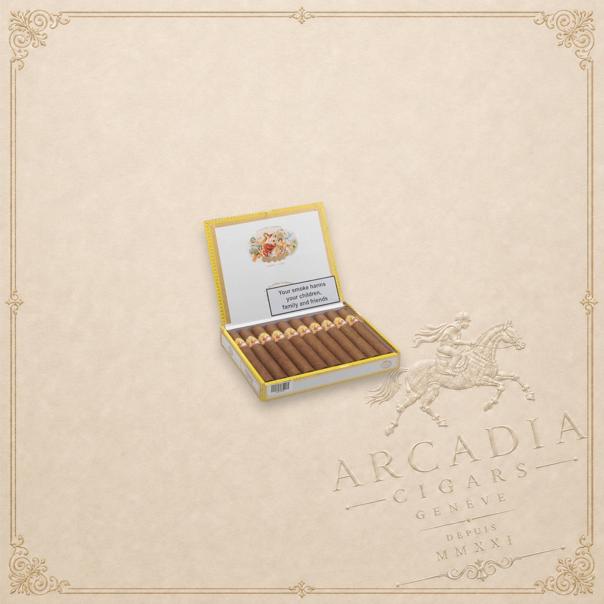 Arcadia Cigars La Gloria Cubana Turquinos 2018 box of premium Cuban cigars in a Geniales vitola