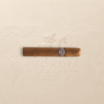 Arcadia Cigars Montecristo No. 5 Perla cigar, 4" length, with notes of cedar and nuts.