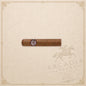 Arcadia Cigars Montecristo Petit Edmundo Cuban cigar with a brown wrapper and branded band on a textured background.