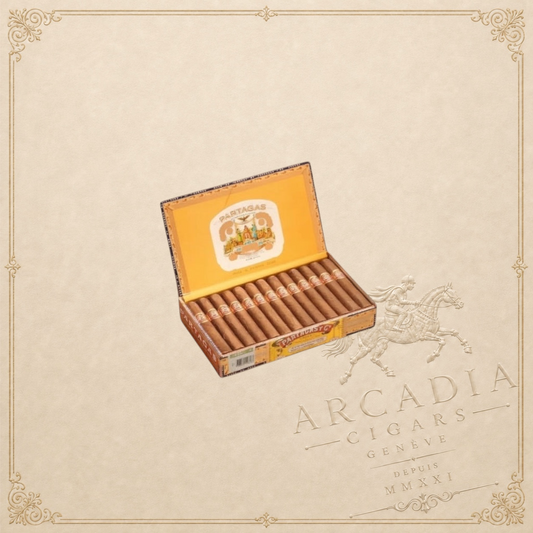 Arcadia Cigars Partagas Shorts box of 25 Cuban cigars, medium-full bodied, 4 3/8" length, 42 ring gauge.
