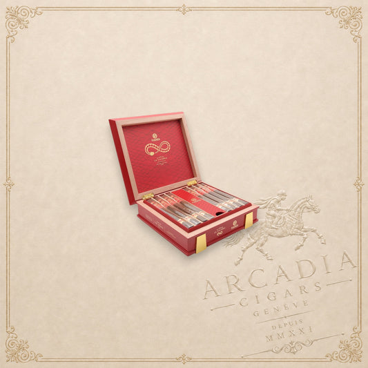 Arcadia Cigars Plasencia Year of the Horse limited edition cigars in a red wooden presentation box