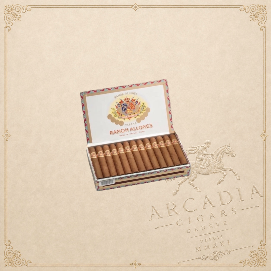 Arcadia Cigars Ramon Allones Small Club Coronas box of 10 full-bodied Cuban cigars with rich earthy and spicy notes.