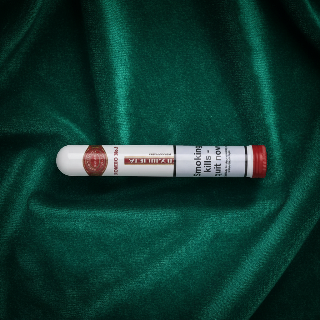 Arcadia Cigars Romeo y Julieta No. 2 Petit Corona Tubos cigar, featuring a balanced Cuban experience with cedar and nut notes.