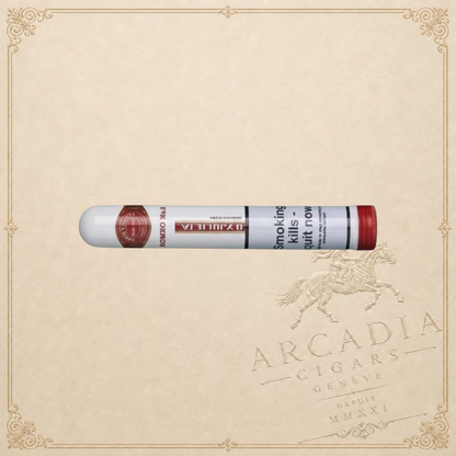 Arcadia Cigars Romeo y Julieta No. 2 Petit Corona Tubos cigar, featuring a balanced Cuban experience with cedar and nut notes.