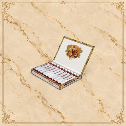 Arcadia Cigars Romeo y Julieta No. 2 Petit Corona Tubos cigars in a box. Smooth, elegant Cuban cigars with cedar and nut notes.